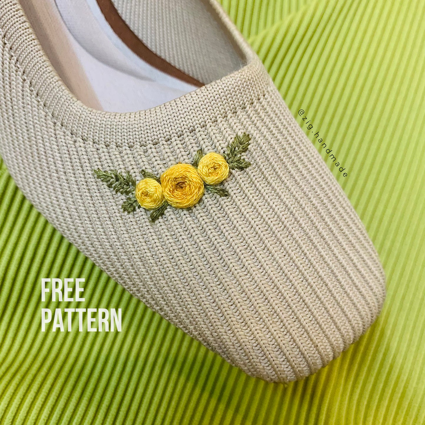 FREE Pattern by ZIG - Roses on Vivaia Shoes