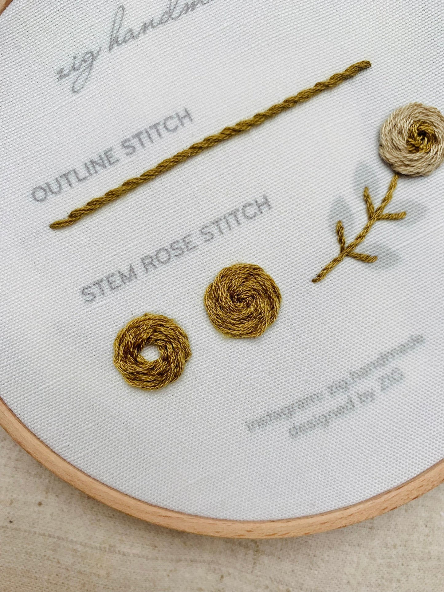 Outline - Stem Rose Stitch PDF Pattern - Basic Stitches by ZIG