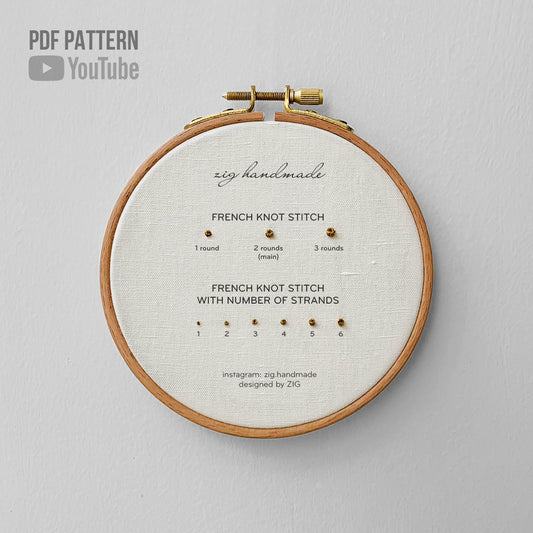 French Knot Stitch PDF Pattern - Basic Stitches by ZIG