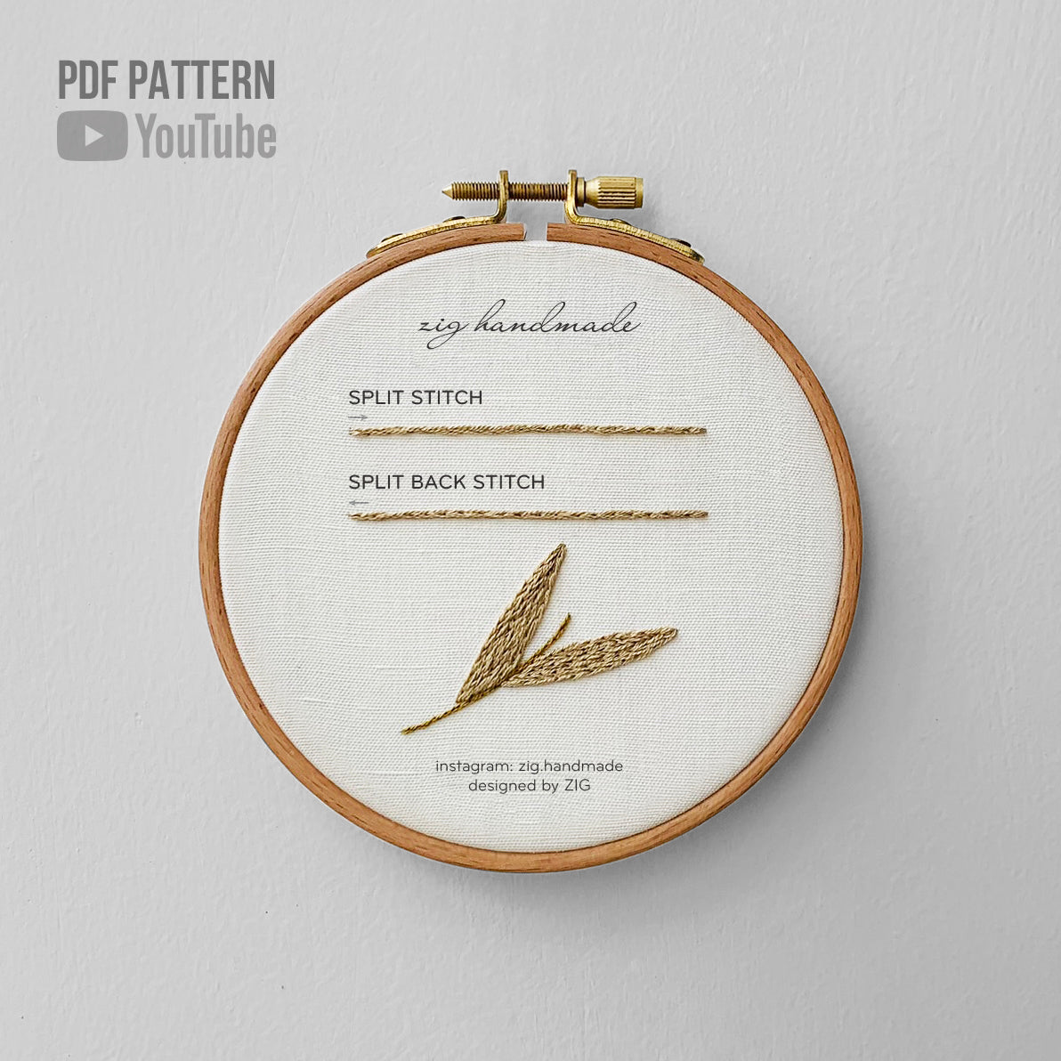 Split - Split Back Stitch PDF Pattern - Basic Stitches by ZIG