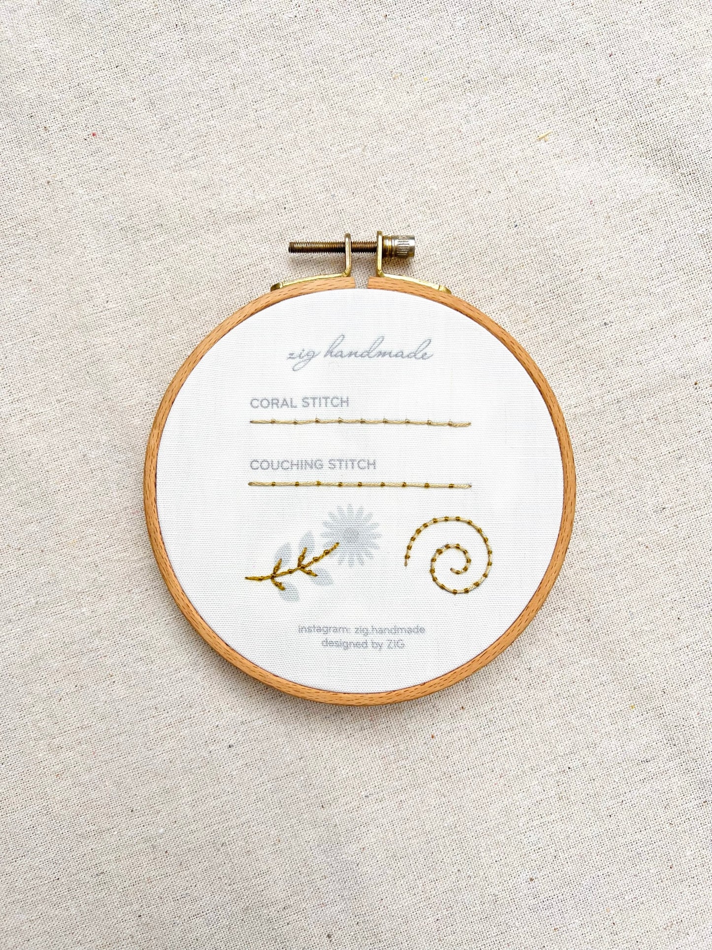 Coral stitch, Couching Stitch PDF Pattern - Basic Stitches by ZIG