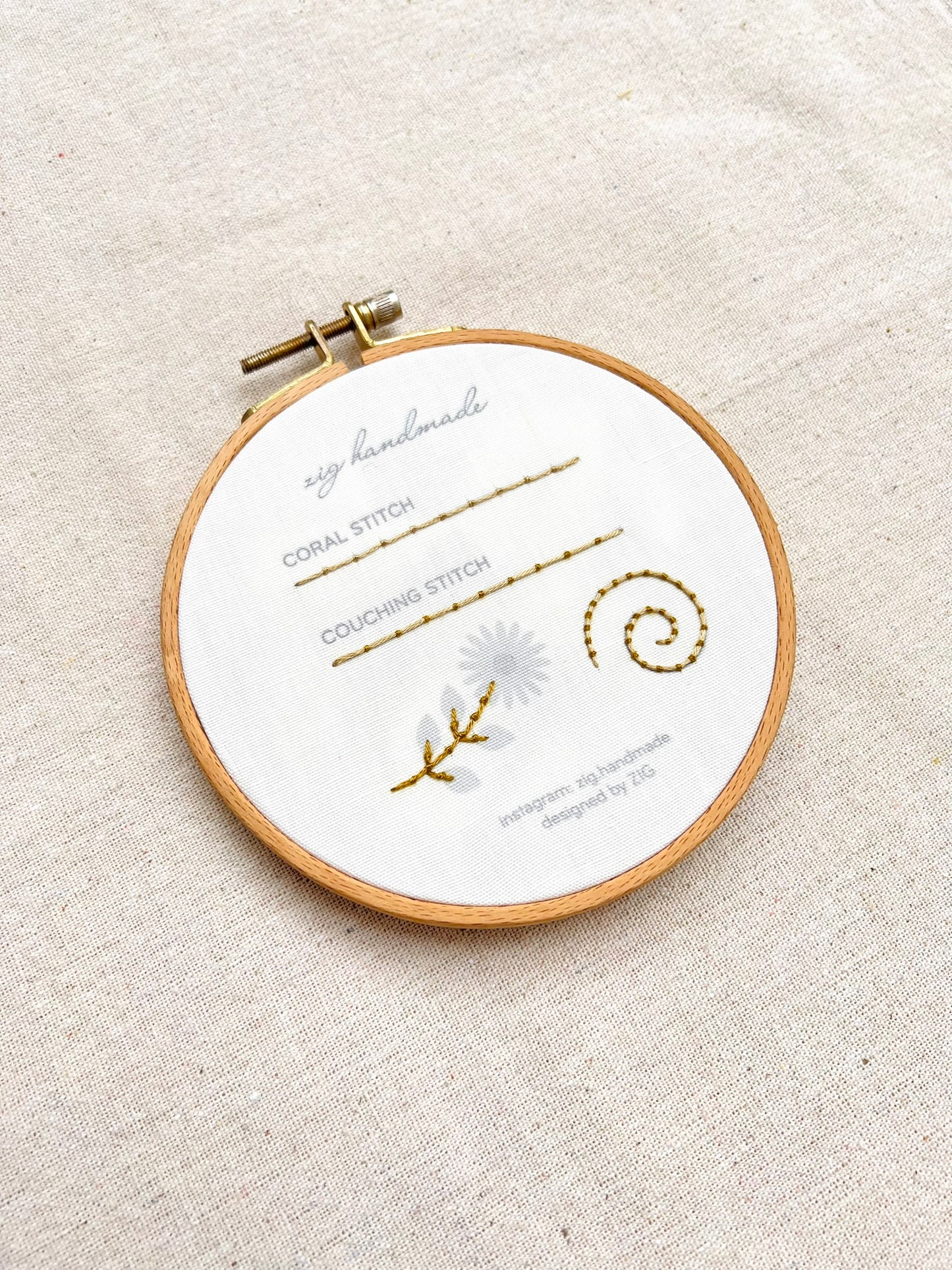 Coral stitch, Couching Stitch PDF Pattern - Basic Stitches by ZIG