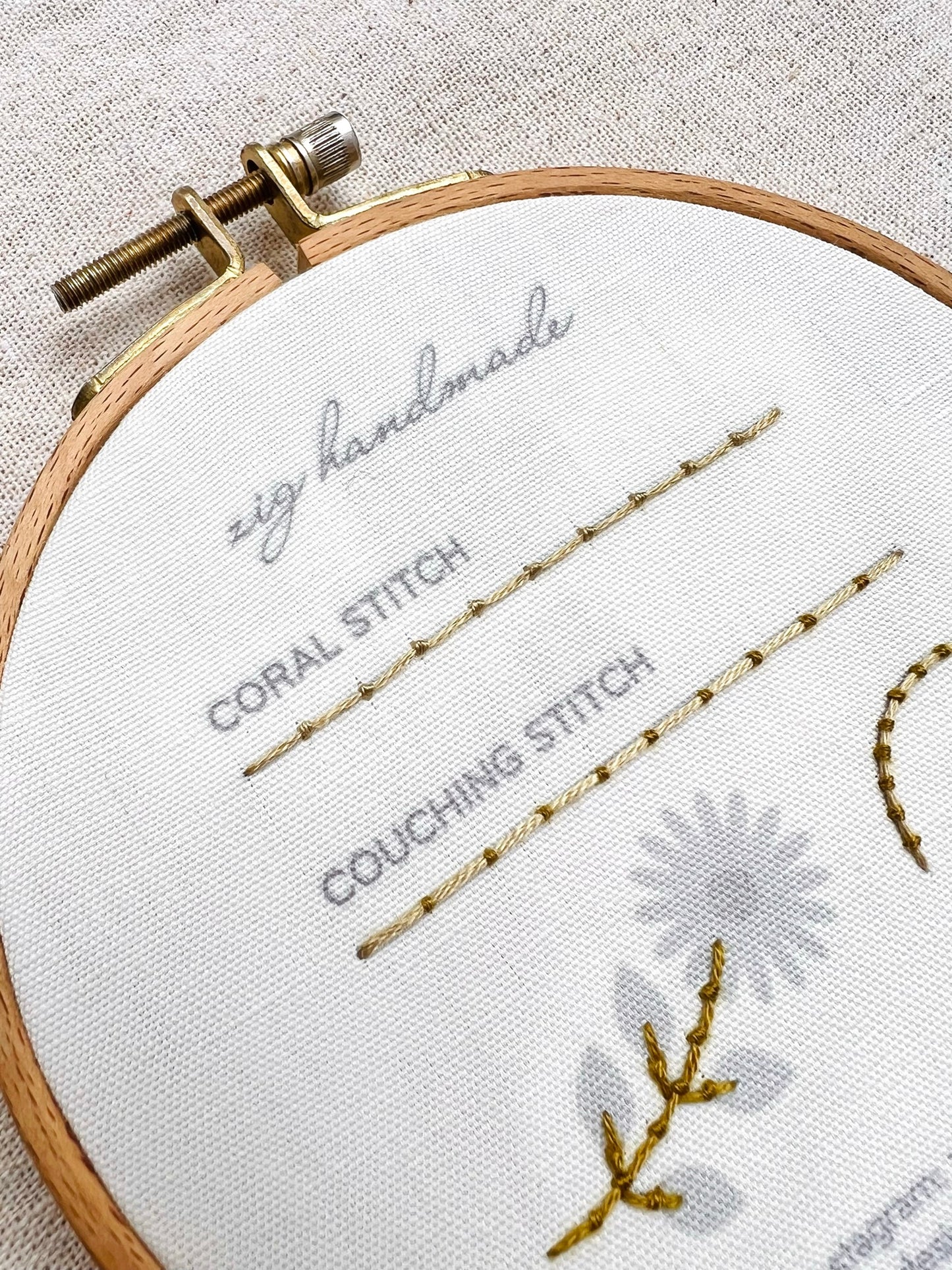 Coral stitch, Couching Stitch PDF Pattern - Basic Stitches by ZIG