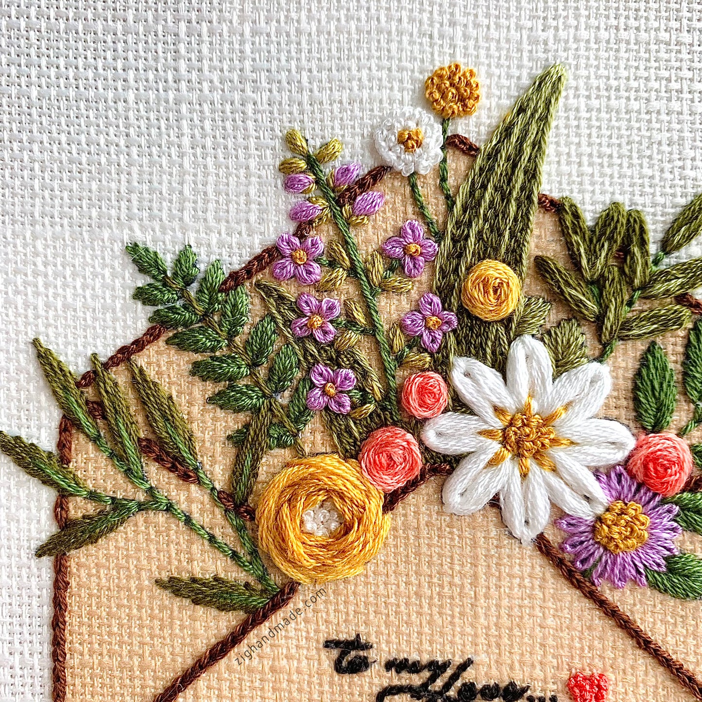 Love Envelope Is Blooming 2022 - Embroidery for Valentine - PDF Pattern by ZIG